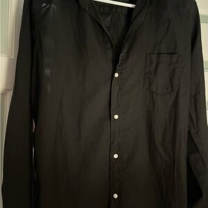 Frank & Eileen black blouse Large very good condition 100% cotton Made in USA